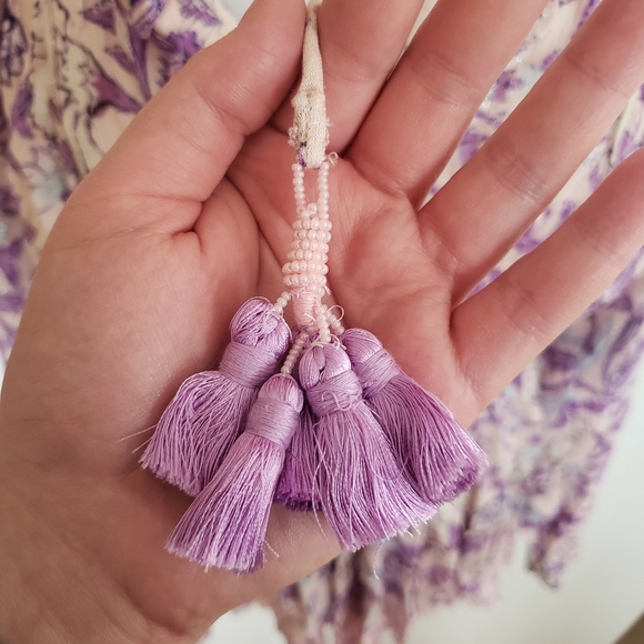 Hemant & Nandita Asia long sleeve mini dress pink lilac extra small XS - Picture 8 of 16